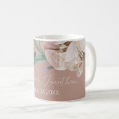 Mug Orchidées d'aquarelle romantique sur Dusty Blush (Devant droit)