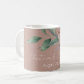 Mug Orchidées d'aquarelle romantique sur Dusty Blush (Devant gauche)
