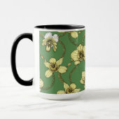 Mug Orchidées et chaînes, jaune et vert kelly (Gauche)