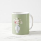 Mug Orchidées Fleurs Vase Blanc (Devant droit)