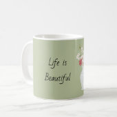 Mug Orchidées Fleurs Vase Blanc (Devant gauche)