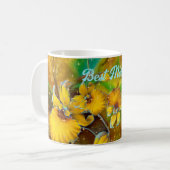 Mug Orchidées Jaunes Magique Or Étoiles Vert (Devant gauche)