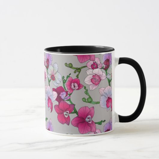 Mug Orchidées roses en fleur (Droite)