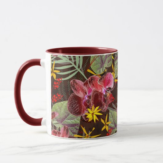 Mug Orchidées rouges. (Gauche)