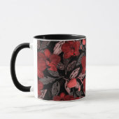 Mug Orchidées rouges sur noir. (Gauche)