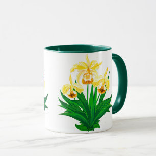 Mug Orchidées sauvages - Orchidées jaunes dorées et fe
