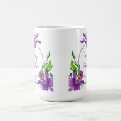 Mug Orchidées violettes Joyeux anniversaire (Centre)