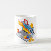 Mug Ordinateur portable d'analyse de données commercia (Centre)