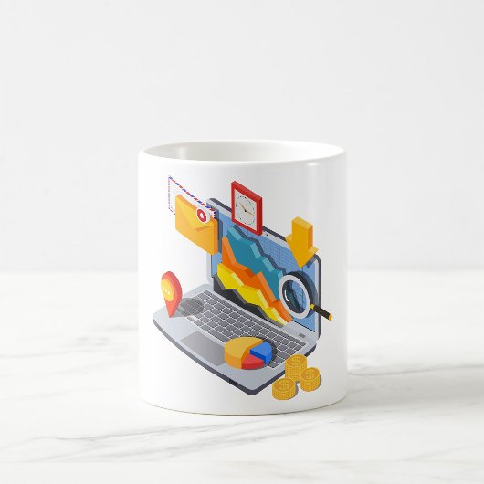 Mug Ordinateur portable d'analyse de données commercia