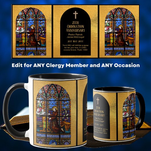 Mug Ordination Anniversaire Prêtre Pasteur Deacon Cler
