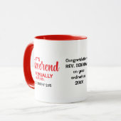 Mug Ordination de pasteur personnalisée C'EST ACTUELLE (Devant gauche)