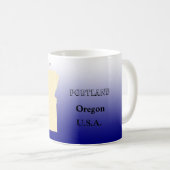 Mug - Oregon Carte avec la ville (Devant droit)