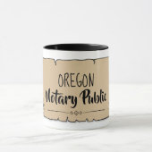 Mug Oregon Notaire Public Soll Feather Quill (Centre)
