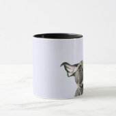 Mug Oreille effondant l'illustration noire de chien de (Centre)