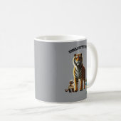 Mug Oreille exotique avec tigre, singe et macaw URM (Devant droit)