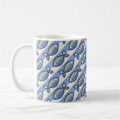 Mug oreiller à jetons bleu poisson rétro gras (Gauche)