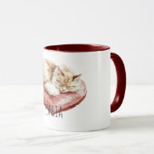 Mug Oreiller Chat Coeur Rouge (Devant droit)