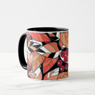 Mug Oreiller jeté feuilles de dessin animé abstraites