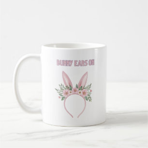 Mug Oreilles de lapin d'aquarelle avec fleurs