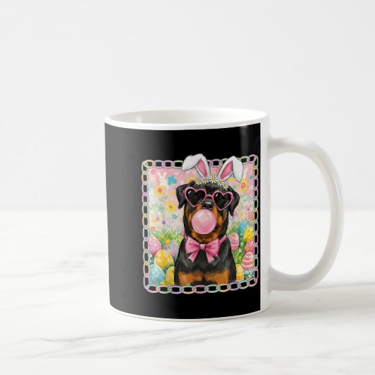 Mug Oreilles de lapin de Pâques rottweiler drôle oreil (Droite)