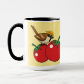 Mug Organic lover Sparrow Eating Red Tomato (Gauche)