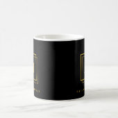 Mug Organiseur de nom de monogramme noir or moderne Pl (Centre)