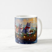 Mug Oriental Blue Cat Christmas Boat Holiday (Devant droit)