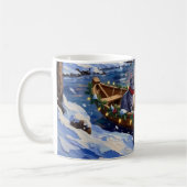 Mug Oriental Blue Cat Christmas Boat Holiday (Gauche)