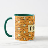 Mug Oriental Orange Beige Triple Motif arabe (Gauche)