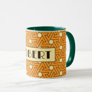 Mug Oriental Orange Beige Triple Motif arabe