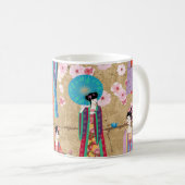 Mug Orientale fille en retro costumejapanese, chinois, (Devant droit)