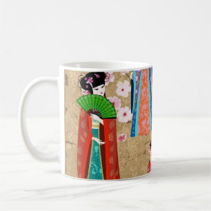 Mug Orientale fille en retro costumejapanese, chinois,