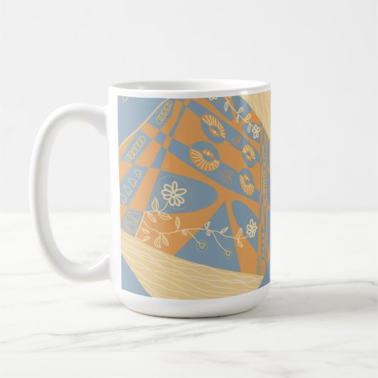 Mug Origami Chintz (L) Gris gris gris orange moyen (Gauche)