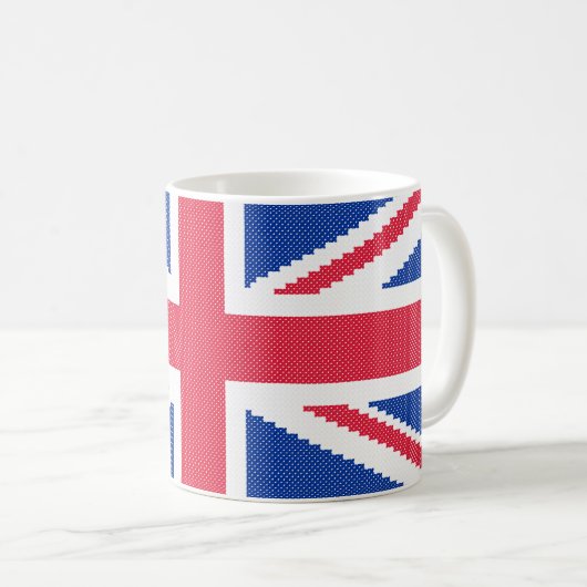 Mug Original cross-stitch design Union Jack (Devant droit)