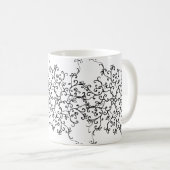 Mug Original Peint à la main noir & blanc (Devant droit)