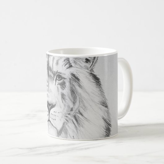 Mug Original Pencil sketch Drawing of a Lion (Devant droit)