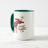 Mug Orignaux rouges de plaid de style campagnard de (Devant gauche)