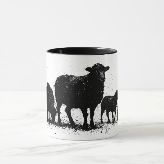 Mug Orkney Sheep — Ink Silhouette Flock (Centre)