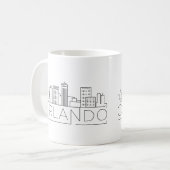 Mug Orlando, Floride| Ligne Skyline Stylisée Ville (Devant gauche)