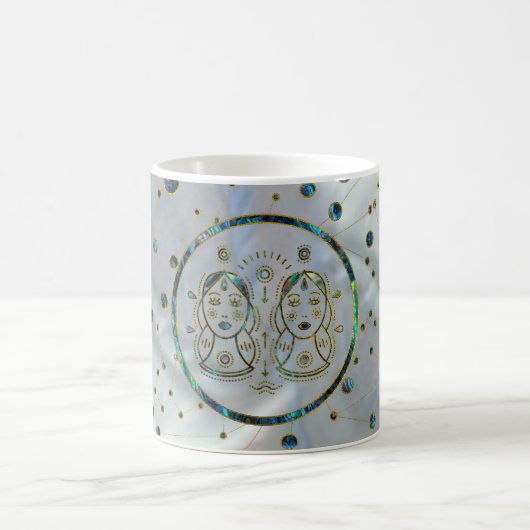 Mug Ormeau d'or de zodiaque de Gémeaux sur la (Centre)