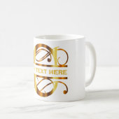 Mug Ornat d'or victorien, Lettre c Monogramme (Devant droit)