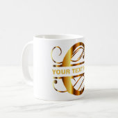 Mug Ornat d'or victorien, Lettre c Monogramme (Devant gauche)