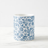 Mug Ornate Blue and White Floral Vines Pattern (Centre)