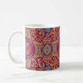 Mug Ornate Bohemian Mandala Tile Pattern (Gauche)