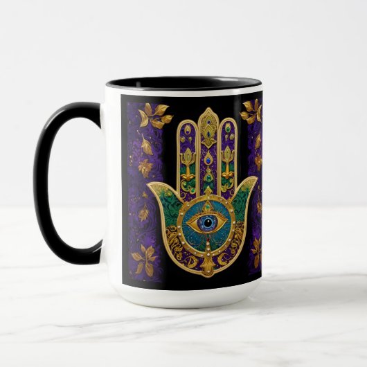 Mug Ornate Gold Troisième Oeil Hamsa (Gauche)