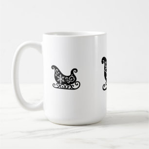 Mug Ornate Sleigh with White Snowflake Design