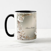 Mug Orné Blanc Floral (Gauche)
