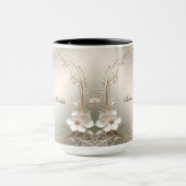 Mug Orné Blanc Floral (Centre)