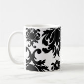 Mug orné formel noir blanc damassé (Gauche)