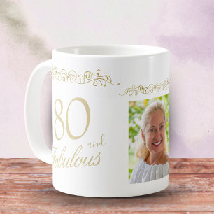 Mug Ornement 80 ans et Fabuleux Photo 80e Anniversaire